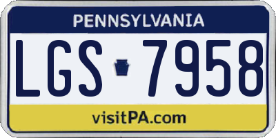 PA license plate LGS7958