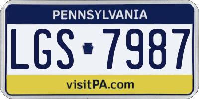 PA license plate LGS7987