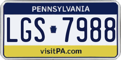 PA license plate LGS7988