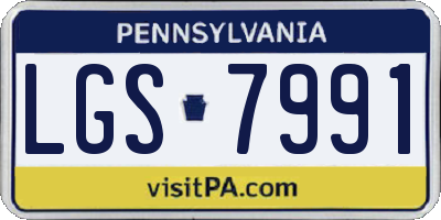 PA license plate LGS7991