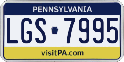 PA license plate LGS7995