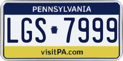 PA license plate LGS7999