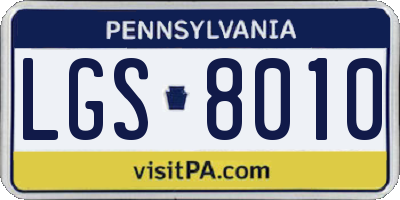 PA license plate LGS8010