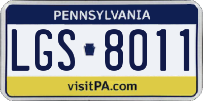 PA license plate LGS8011