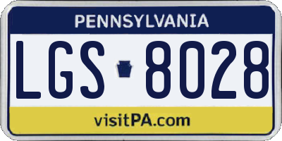 PA license plate LGS8028