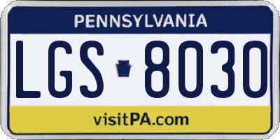 PA license plate LGS8030
