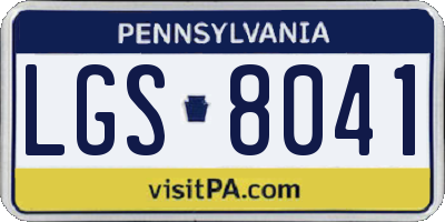 PA license plate LGS8041