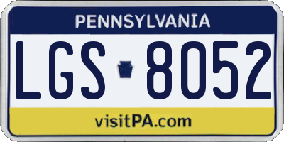PA license plate LGS8052
