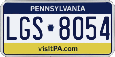PA license plate LGS8054