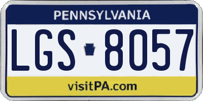 PA license plate LGS8057