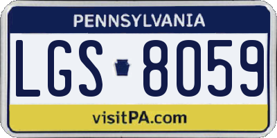 PA license plate LGS8059