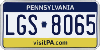 PA license plate LGS8065