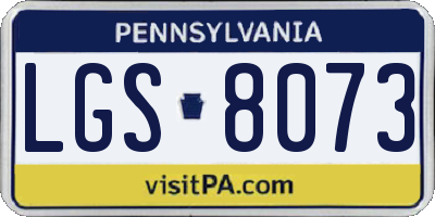 PA license plate LGS8073