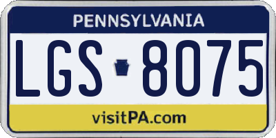 PA license plate LGS8075