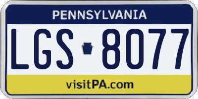 PA license plate LGS8077