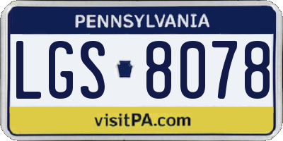 PA license plate LGS8078