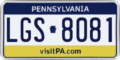 PA license plate LGS8081