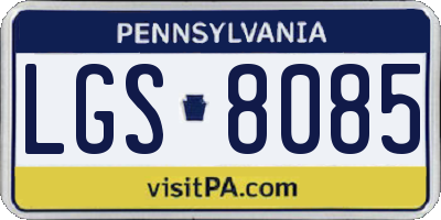 PA license plate LGS8085