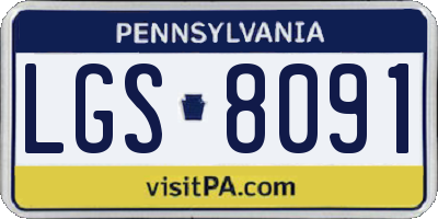 PA license plate LGS8091