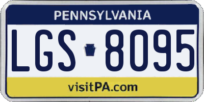 PA license plate LGS8095