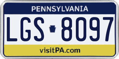 PA license plate LGS8097