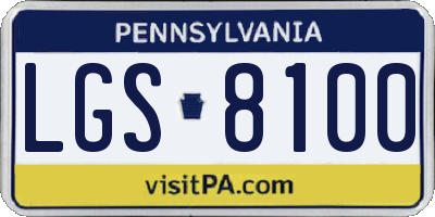 PA license plate LGS8100