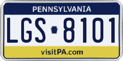 PA license plate LGS8101