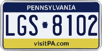 PA license plate LGS8102