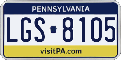 PA license plate LGS8105