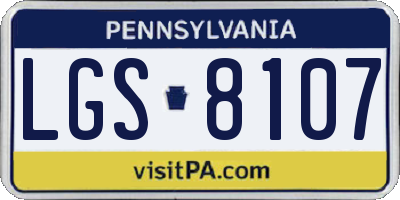 PA license plate LGS8107