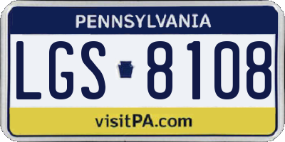 PA license plate LGS8108