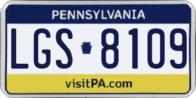 PA license plate LGS8109