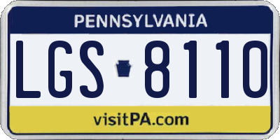 PA license plate LGS8110