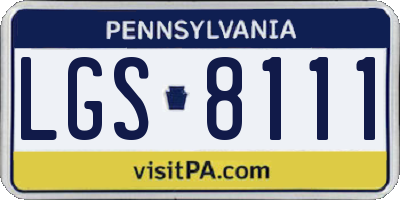 PA license plate LGS8111