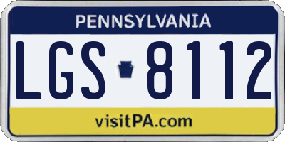 PA license plate LGS8112