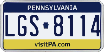 PA license plate LGS8114
