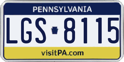 PA license plate LGS8115