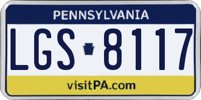 PA license plate LGS8117