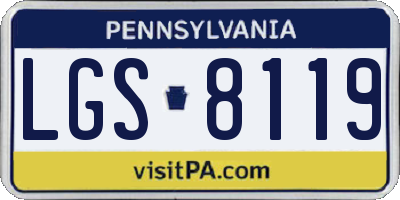 PA license plate LGS8119