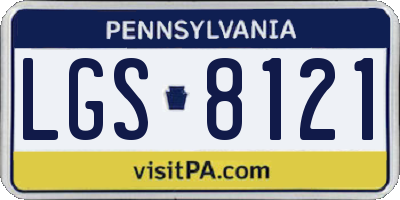 PA license plate LGS8121