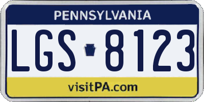 PA license plate LGS8123