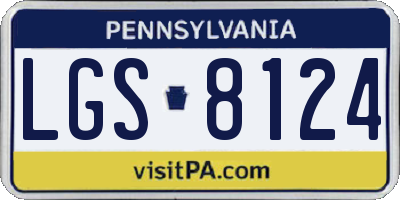 PA license plate LGS8124