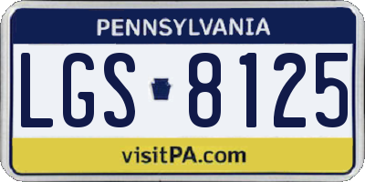 PA license plate LGS8125