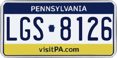 PA license plate LGS8126