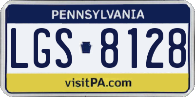 PA license plate LGS8128