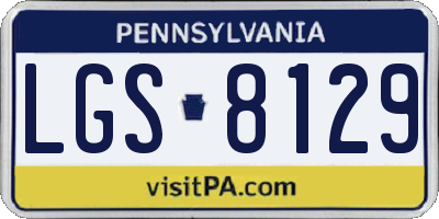PA license plate LGS8129