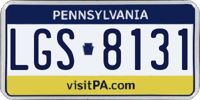 PA license plate LGS8131