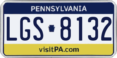 PA license plate LGS8132