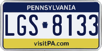 PA license plate LGS8133