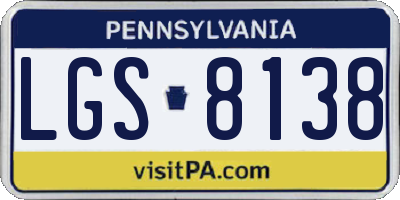 PA license plate LGS8138